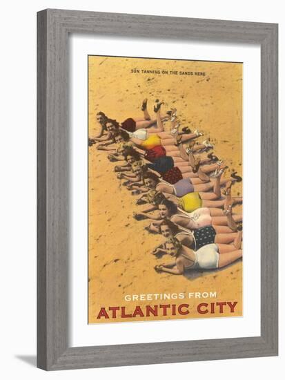 Greetings from Atlantic City, New Jersey, Bathing Beauties-null-Framed Art Print