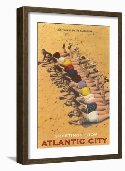 Greetings from Atlantic City, New Jersey, Bathing Beauties-null-Framed Art Print