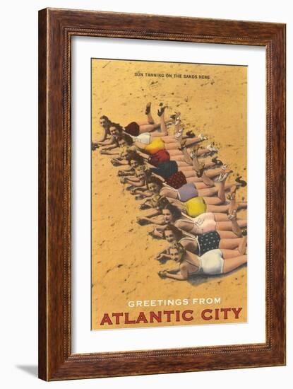 Greetings from Atlantic City, New Jersey, Bathing Beauties-null-Framed Art Print