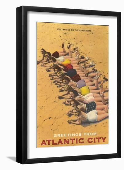 Greetings from Atlantic City, New Jersey, Bathing Beauties-null-Framed Art Print