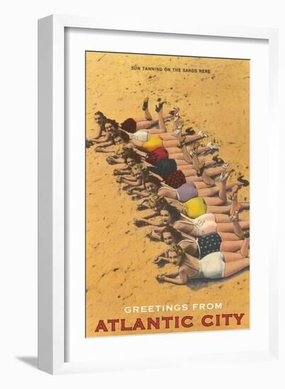 Greetings from Atlantic City, New Jersey, Bathing Beauties-null-Framed Art Print