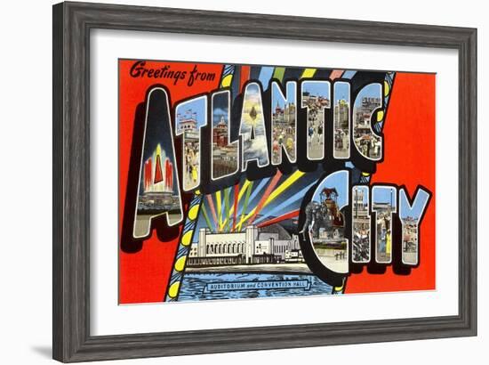 Greetings from Atlantic City, New Jersey-null-Framed Art Print