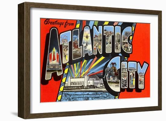 Greetings from Atlantic City, New Jersey-null-Framed Art Print