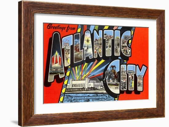 Greetings from Atlantic City, New Jersey-null-Framed Art Print