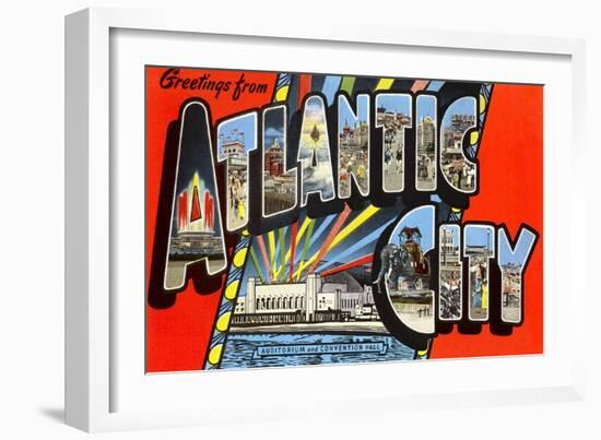 Greetings from Atlantic City, New Jersey-null-Framed Art Print