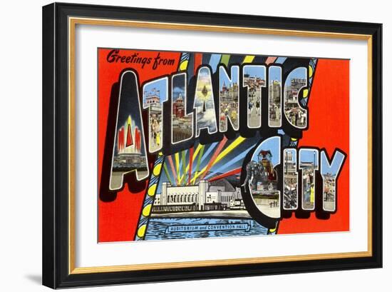 Greetings from Atlantic City, New Jersey-null-Framed Art Print