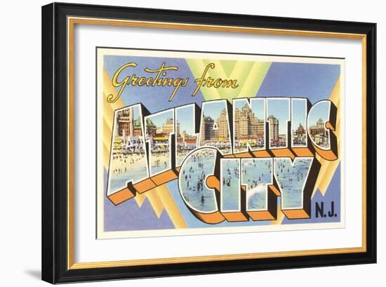 Greetings from Atlantic City, New Jersey-null-Framed Art Print