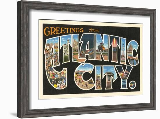 Greetings from Atlantic City, New Jersey--Framed Art Print