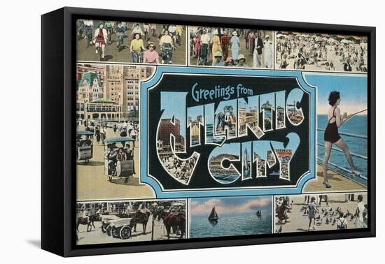 Greetings from Atlantic City, New Jersey-null-Framed Stretched Canvas