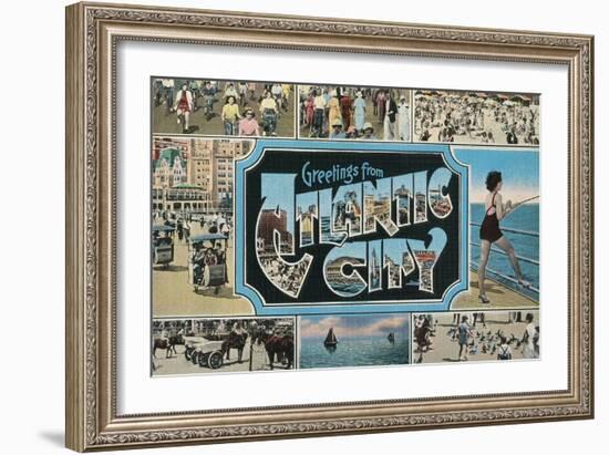 Greetings from Atlantic City, New Jersey-null-Framed Art Print