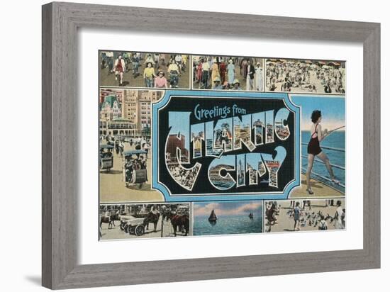 Greetings from Atlantic City, New Jersey-null-Framed Art Print