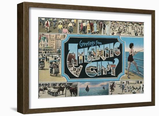 Greetings from Atlantic City, New Jersey-null-Framed Art Print