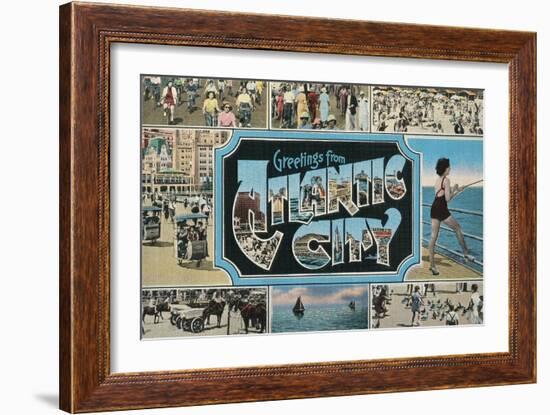 Greetings from Atlantic City, New Jersey-null-Framed Art Print