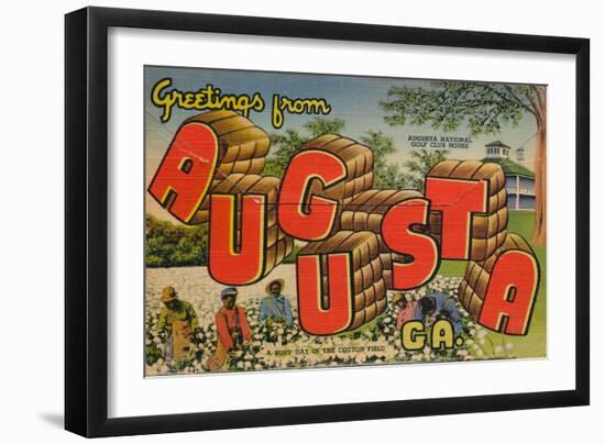 Greetings from Augusta, Georgia: a Busy Day in the Cotton Field, 1943-null-Framed Giclee Print