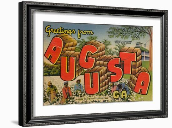 Greetings from Augusta, Georgia: a Busy Day in the Cotton Field, 1943-null-Framed Giclee Print