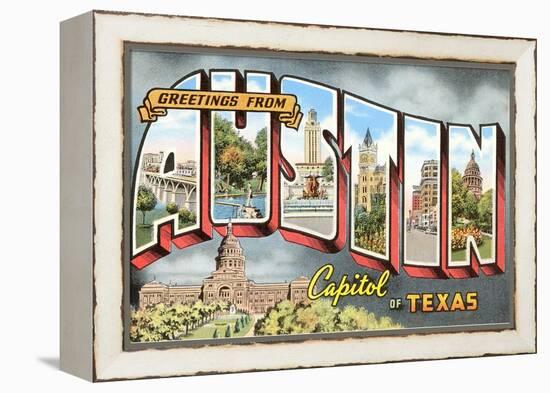 Greetings from Austin, Capitol of Texas-null-Framed Premier Image Canvas