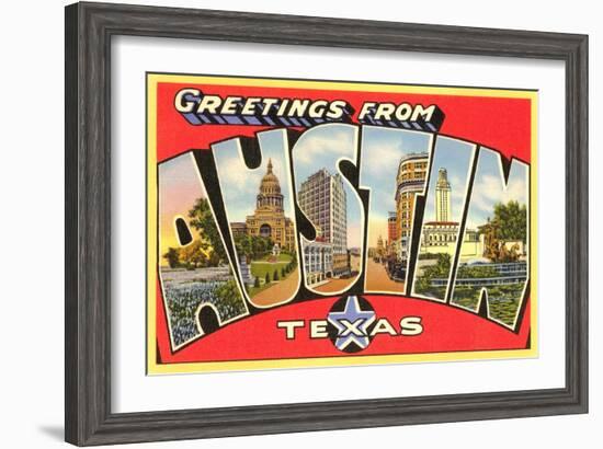 Greetings from Austin, Texas-null-Framed Art Print