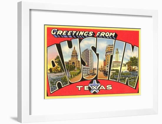 Greetings from Austin, Texas-null-Framed Art Print