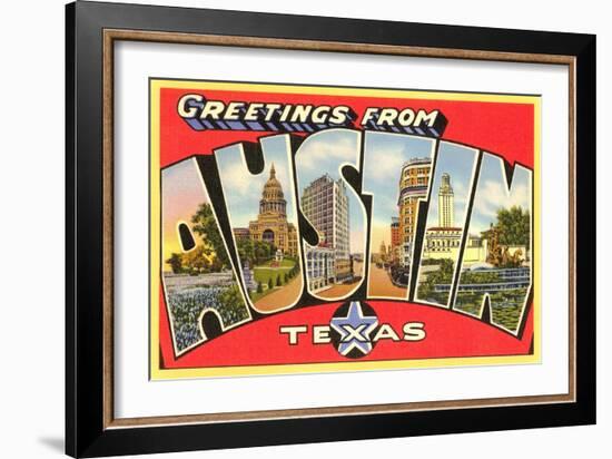 Greetings from Austin, Texas-null-Framed Art Print