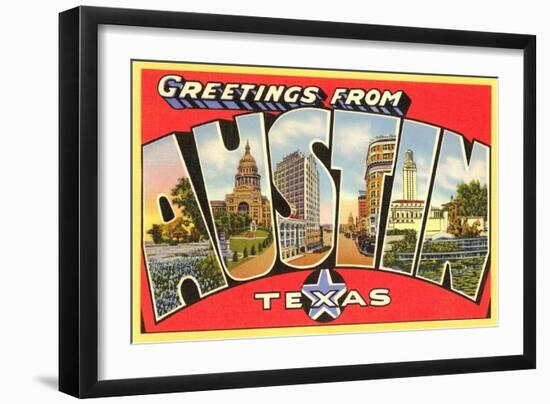 Greetings from Austin, Texas--Framed Art Print