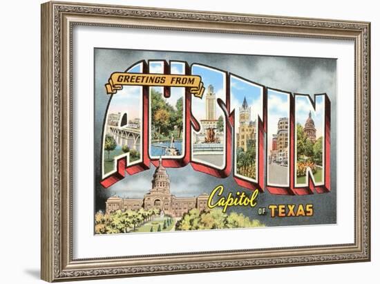 Greetings from Austin, Texas-null-Framed Art Print