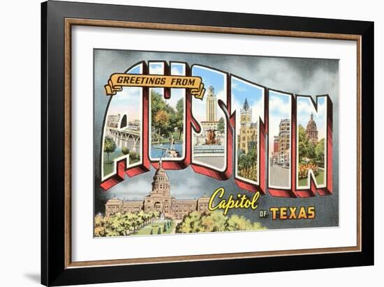 Greetings from Austin, Texas-null-Framed Art Print