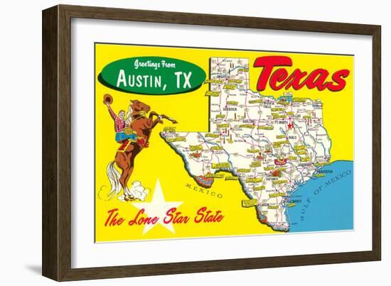 Greetings from Austin, Texas-null-Framed Art Print