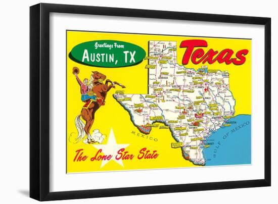 Greetings from Austin, Texas-null-Framed Art Print