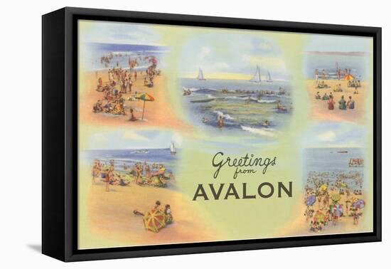 Greetings from Avalon, New Jersey-null-Framed Stretched Canvas