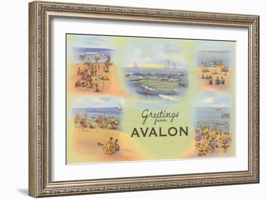 Greetings from Avalon, New Jersey-null-Framed Art Print