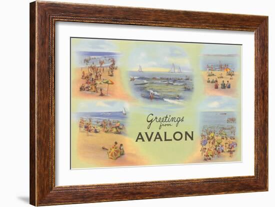 Greetings from Avalon, New Jersey-null-Framed Art Print