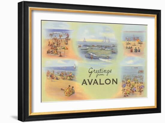 Greetings from Avalon, New Jersey-null-Framed Art Print