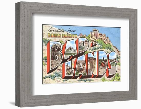 Greetings from Bad-Lands, North Dakota-Found Image Holdings Inc-Framed Photographic Print