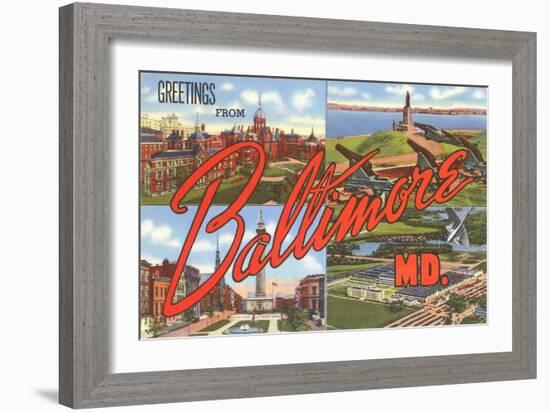 Greetings from Baltimore, Maryland-null-Framed Art Print