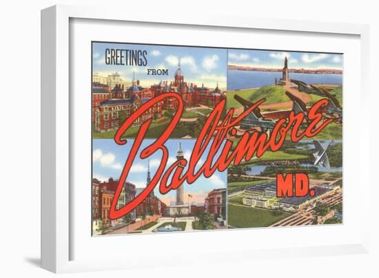 Greetings from Baltimore, Maryland-null-Framed Art Print