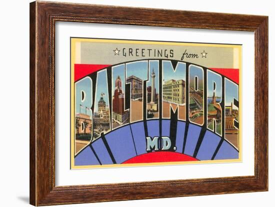 Greetings from Baltimore, Maryland-null-Framed Art Print