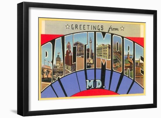 Greetings from Baltimore, Maryland-null-Framed Art Print