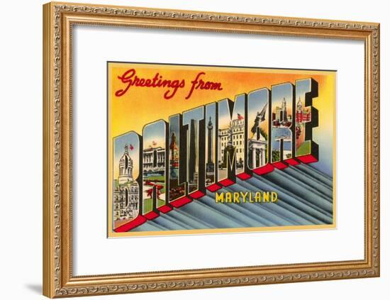 Greetings from Baltimore, Maryland-null-Framed Art Print