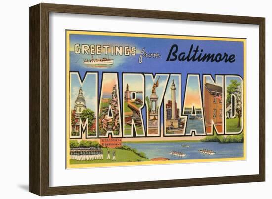 Greetings from Baltimore, Maryland-null-Framed Art Print