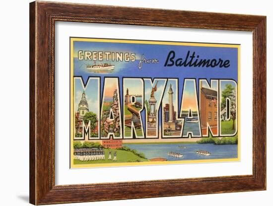 Greetings from Baltimore, Maryland-null-Framed Art Print