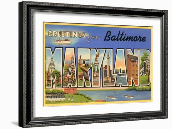 Greetings from Baltimore, Maryland-null-Framed Art Print