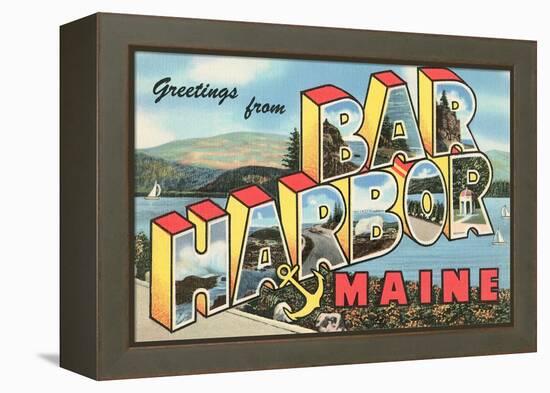 Greetings from Bar Harbor, Maine-null-Framed Stretched Canvas