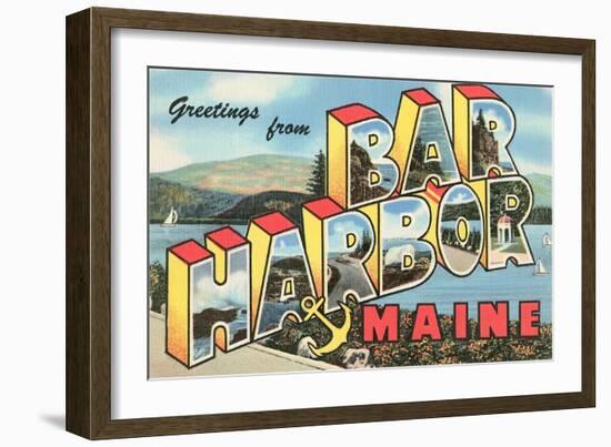 Greetings from Bar Harbor, Maine-null-Framed Art Print