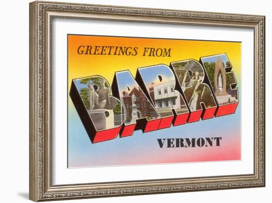 Greetings from Barre, Vermont-null-Framed Art Print