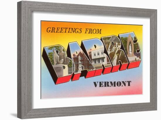 Greetings from Barre, Vermont-null-Framed Art Print