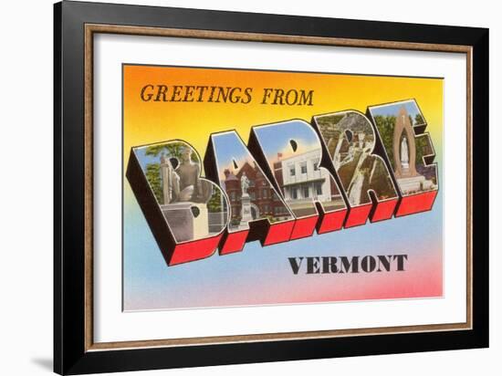 Greetings from Barre, Vermont-null-Framed Art Print