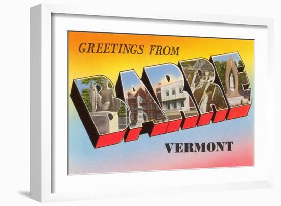 Greetings from Barre, Vermont-null-Framed Art Print