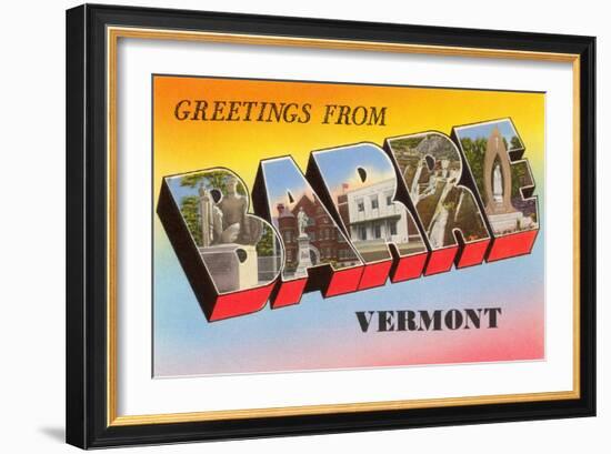 Greetings from Barre, Vermont-null-Framed Art Print