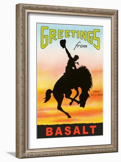 Greetings from Basalt, Bronco-null-Framed Art Print