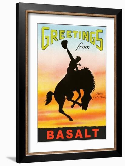 Greetings from Basalt, Bronco-null-Framed Art Print